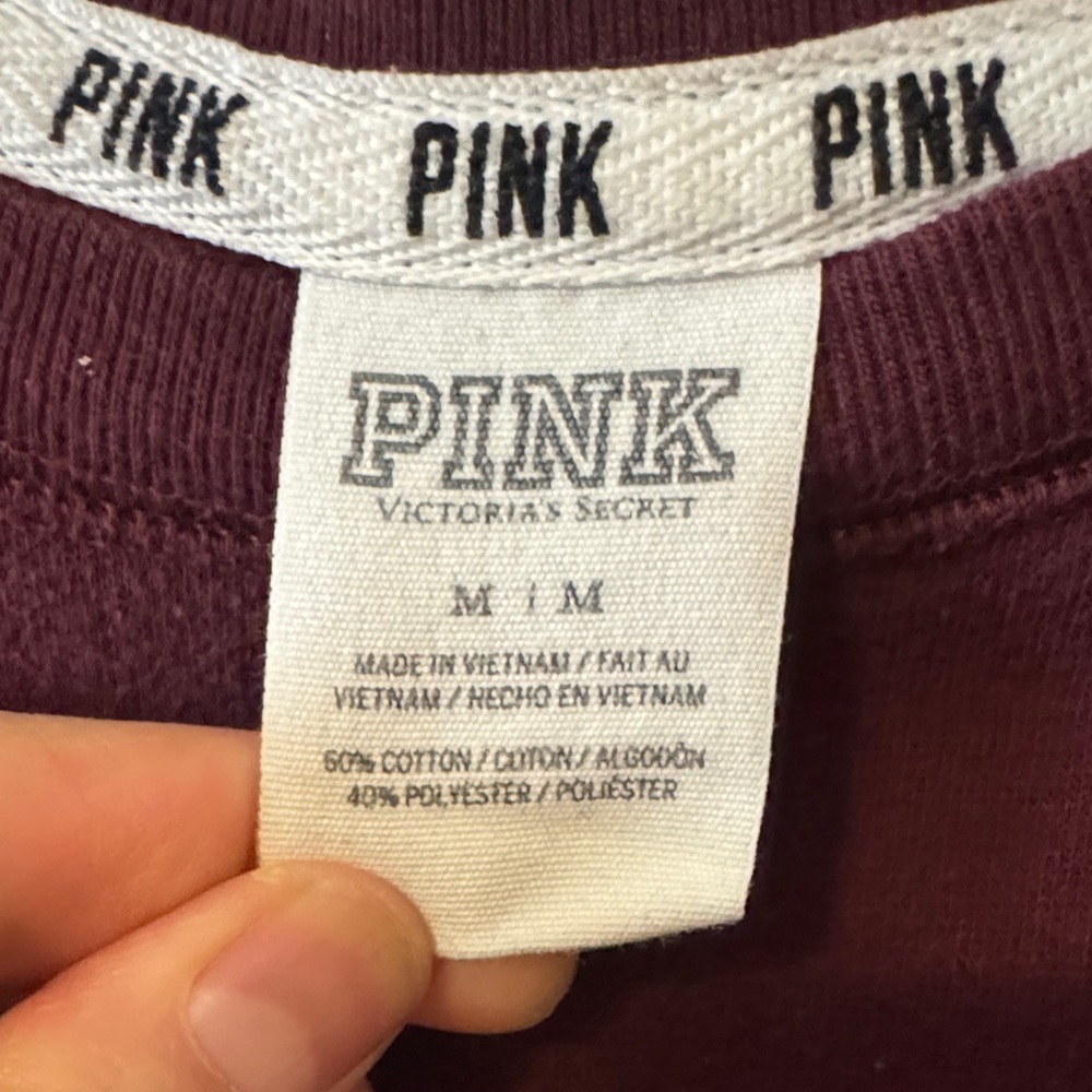 PINK Victoria's Secret Maroon Crew Neck Sweater - Picture 4 of 6